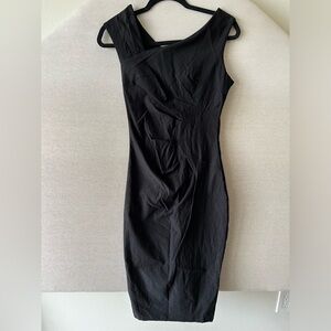 NWOT- MUXXN- Black Sleeveless Slim Pencil Dress- Size Small